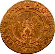 France Double Tournois (Charles I 11th type) DOVBLE TOVRNOIS 1634 coin reverse