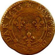 France Double Tournois Charles I 13th type 1635  DOVBLE.DE.LA.S.DAR.1635 coin reverse France Double Tournois Charles I 13th type 1635  DOVBLE.DE.LA.S.DAR.1635 coin reverse