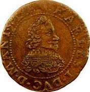France Double Tournois (Charles I 14th type) CHARLES I.DVC.D.MANT.S.DAR. coin obverse France Double Tournois (Charles I 14th type) CHARLES I.DVC.D.MANT.S.DAR. coin obverse