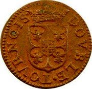 France Double Tournois (Charles I. 3rd Type) DOVBLE. TOVRNOIS. coin reverse