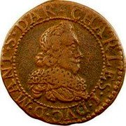 France Double Tournois Charles I 7th type 1634  Varieties exist CHARLES.I.DVC.D.MANT.S.DAR. coin obverse