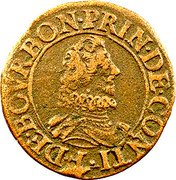 France Double Tournois (Francis 10th Type) .F. DE. BOVRBON. PRIN.DE. CONTI coin obverse France Double Tournois (Francis 10th Type) .F. DE. BOVRBON. PRIN.DE. CONTI coin obverse