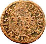 France Double Tournois Francis 17th Type 1629  DOVBLE TOVRNOIS 1629 coin reverse