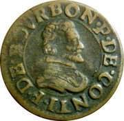 France Double Tournois (Francis 18th Type) F. DE. BOVRBON. P. DE. CONTI. coin obverse France Double Tournois (Francis 18th Type) F. DE. BOVRBON. P. DE. CONTI. coin obverse