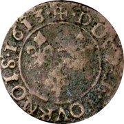 France Double Tournois Francis. 2nd Type 1613  DOVBLE. TOVRNOIS. 1613. coin reverse France Double Tournois Francis. 2nd Type 1613  DOVBLE. TOVRNOIS. 1613. coin reverse