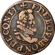 France Double Tournois (Francis 6th Type) F. DE. BOVRBON. P. DE. CONTI. coin obverse France Double Tournois (Francis 6th Type) F. DE. BOVRBON. P. DE. CONTI. coin obverse