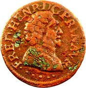 France Double Tournois (Frederic Henry 3rd type) FRED.HENR.D.G.PRIN.AVR. coin obverse France Double Tournois (Frederic Henry 3rd type) FRED.HENR.D.G.PRIN.AVR. coin obverse