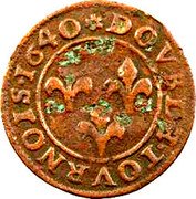 France Double Tournois (Frederic Henry 3rd type) DOVBLE.TOVRNOIS.1640 coin reverse France Double Tournois (Frederic Henry 3rd type) DOVBLE.TOVRNOIS.1640 coin reverse