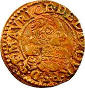 France Double Tournois (Frederic-Maurice 7th type) F MAVRICE DE LA TOVR P S D S coin obverse France Double Tournois (Frederic-Maurice 7th type) F MAVRICE DE LA TOVR P S D S coin obverse