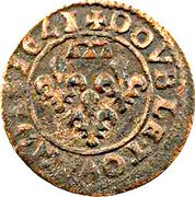 France Double Tournois (Gaston d'Orleans 14th Type) DOVBLE.TOVRNOIS 1641 coin reverse