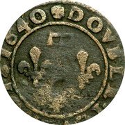 France Double Tournois (Gaston d'Orleans 15th Type) DOVBLE.TOVRNOIS.1640 coin reverse