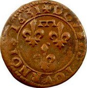 France Double Tournois (Gaston d'Orleans 7th Type) DOVBLE.TOVRNOIS 1631 coin reverse