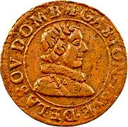 France Double Tournois Gaston d'Orleans. 6th Type 1629  + GASTON. V8VF. DE. LA. 8OV. (DE). DOMB coin obverse