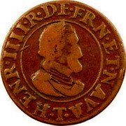 France Double Tournois (Henri IV. Nantes Mint) KM# 16 HENRI.IIII.R.DE.FRAN.ET.NAVAR.T. coin obverse France Double Tournois (Henri IV. Nantes Mint) KM# 16 HENRI.IIII.R.DE.FRAN.ET.NAVAR.T. coin obverse