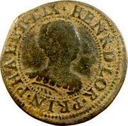 France Double Tournois (Henriette of Lorraine) HENR.D.LOR.PRIN.PHAL.ET.LIX. coin obverse France Double Tournois (Henriette of Lorraine) HENR.D.LOR.PRIN.PHAL.ET.LIX. coin obverse