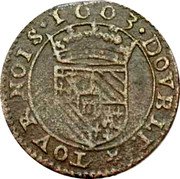 France Double Tournois (Henry 4th Type) DOVBLE TOVRNOIS.1603 coin reverse