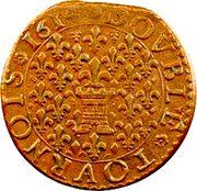 France Double Tournois (Henry. 6th Type) DOVBLE TOVRNOIS 1614 coin reverse