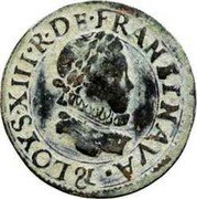 France Double Tournois (Louis XIII. Aix Mint) LOYS.XIII R DE FRAN.ET.NAVA & coin obverse France Double Tournois (Louis XIII. Aix Mint) LOYS.XIII R DE FRAN.ET.NAVA & coin obverse