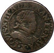France Double Tournois (Louis XIII Amiens Mint. 1st Type) LOVIS. XIII. R. DE. FRAN. ET. NAVA. X. coin obverse France Double Tournois (Louis XIII Amiens Mint. 1st Type) LOVIS. XIII. R. DE. FRAN. ET. NAVA. X. coin obverse