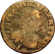 France Double Tournois (Louis XIII Bordeaux Mint. 15th Type) LOYS.XIII.R.D.FRAN.ET.NAV K coin obverse