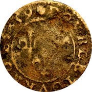 France Double Tournois (Louis XIII Bordeaux Mint. 15th Type) DOVBLE.TOVRNOIS 1639 coin reverse