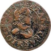 France Double Tournois (Louis XIII Bordeaux Mint. 5th Type) LOVIS.XIII.R.DE.FRAN.ET.NA(V) $ K(.) coin obverse France Double Tournois (Louis XIII Bordeaux Mint. 5th Type) LOVIS.XIII.R.DE.FRAN.ET.NA(V) $ K(.) coin obverse