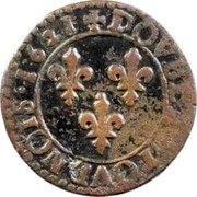 France Double Tournois (Louis XIII Bordeaux Mint. 5th Type) DOVBLE.TOVRNOIS 1621 coin reverse France Double Tournois (Louis XIII Bordeaux Mint. 5th Type) DOVBLE.TOVRNOIS 1621 coin reverse
