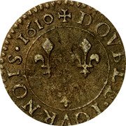 France Double Tournois Louis XIII. Bordeaux Mint 1610 K DOVBLE TOVRNOIS 1610 coin reverse