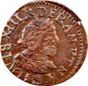 France Double Tournois (Louis XIII La Rochelle Mint. 13th Type) LOVIS XIII R D FRAN ET NA H coin obverse France Double Tournois (Louis XIII La Rochelle Mint. 13th Type) LOVIS XIII R D FRAN ET NA H coin obverse