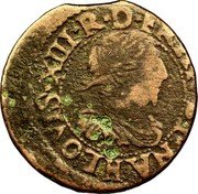 France Double Tournois (Louis XIII La Rochelle Mint. 15th Type) LOVIS.XIII.R.D.FRAN.ET.NA.H. coin obverse
