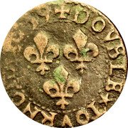 France Double Tournois (Louis XIII La Rochelle Mint. 15th Type) DOVBLE TOVRNOIS 1639 coin reverse