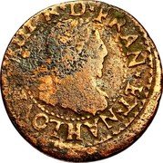 France Double Tournois (Louis XIII La Rochelle Mint. 16th Type) LOVIS.XIII.R.D.FRAN.ET.NA.H coin obverse France Double Tournois (Louis XIII La Rochelle Mint. 16th Type) LOVIS.XIII.R.D.FRAN.ET.NA.H coin obverse