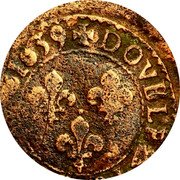 France Double Tournois (Louis XIII La Rochelle Mint. 16th Type) DOVBLE.TOVRNOIS.1639 coin reverse France Double Tournois (Louis XIII La Rochelle Mint. 16th Type) DOVBLE.TOVRNOIS.1639 coin reverse