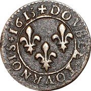 France Double Tournois (Louis XIII Lyon Mint. 1st Type) DOVBLE TOVRNOIS 1613 coin reverse France Double Tournois (Louis XIII Lyon Mint. 1st Type) DOVBLE TOVRNOIS 1613 coin reverse