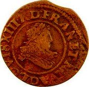 France Double Tournois (Louis XIII Lyon Mint. 9th Type) LOVIS.XIII.R.D.FRAN.ET.NAVA.D coin obverse