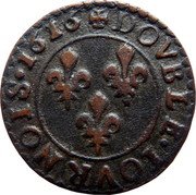 France Double Tournois (Louis XIII Nantes Mint. 2nd Type) DOVBLE. TOVRNOIS 1616 coin reverse France Double Tournois (Louis XIII Nantes Mint. 2nd Type) DOVBLE. TOVRNOIS 1616 coin reverse