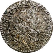 France Double Tournois Louis XIII Paris Mint. 6th Type 1629 A LOYS. XIII. R. DE. FRAN. ET. NAV. A. coin obverse