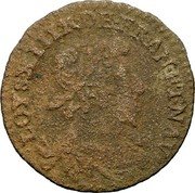 France Double Tournois Louis XIII Paris Mint. 7th Type 1630 A LOYS.XIII.R.DE.FRAN.ET.NAV.A coin obverse