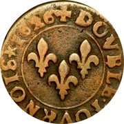 France Double Tournois (Louis XIII Poitiers Mint. 3rd Type) DOVBLE TOVRNOIS 1626 coin reverse