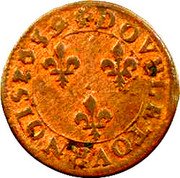 France Double Tournois (Louis XIII Rouen Mint. 2nd Type) DOVBLE TOVRNOIS 1639 coin reverse France Double Tournois (Louis XIII Rouen Mint. 2nd Type) DOVBLE TOVRNOIS 1639 coin reverse