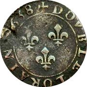 France Double Tournois (Louis XIII Stenay Mint. 11th Type) DOVBLE.LORAIN.1658 coin reverse