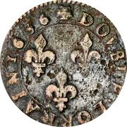 France Double Tournois Louis XIII Stenay Mint. 9th Type 1636  Varieties exist DOVBLE.LORRAIN1636 coin reverse