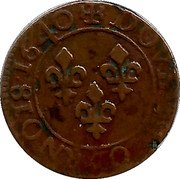 France Double Tournois (Louis XIII Tours Mint. 19th Type) DOVBLE.TOVRNOIS 1640 coin reverse