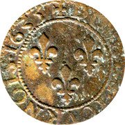 France Double Tournois (Louis XIII Tours Mint. 1st Type) DOVBLE.TOVRNOIS 1635 coin reverse