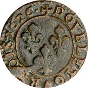 France Double Tournois (Louis XIII Villeneuve Mint. 4th Type) DOVBLE. TOVRNOIS 1626 coin reverse