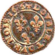 France Double Tournois Louis XIII Villeneuve Mint. 7th Type 1626 R DOVBLE TOVRNOIS 1626 coin reverse