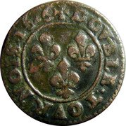 France Double Tournois (Louis XIII Villeneuve Mint. 8th Type) DOVBLE. TOVRNOIS. 1626 coin reverse