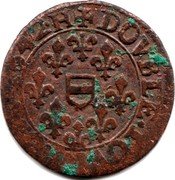 France Double Tournois (Maximilien III 4th type) DOVBLE.TOVRNOIS.1642.H coin reverse