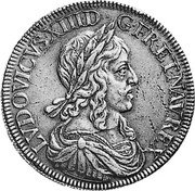 France ECU Louis XIII 1643A KM# P47 LVDOVICS XIII D G FR ET NAV REX coin obverse France ECU Louis XIII 1643A KM# P47 LVDOVICS XIII D G FR ET NAV REX coin obverse