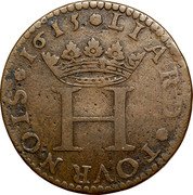 France Liard Tournois (Henry) LIARD TOVRNOIS 1615 coin reverse France Liard Tournois (Henry) LIARD TOVRNOIS 1615 coin reverse